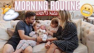 MORNING ROUTINE WITH 3 KIDS | NEWBORN, TODDLER AND PRESCHOOLER | Tara Henderson