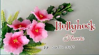 HOW TO MAKE NYLON STOCKING FLOWERS HOLLYHOCK || TUTORIAL BUNGA HOLLYHOCK || CASELLA CRAFT