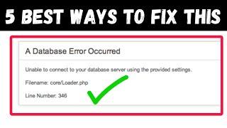 How to fix a database error occurred | A database error occurred | Database Error Occurred