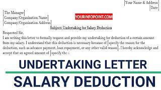 Undertaking letter for salary deduction - Salary deduction undertaking letter sample