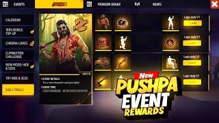 FREE FIRE × PUSHPA 2 EVENT FULL DETAILS | HOW TO GET PUSHPA EMOTE?