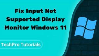 How to Fix Input Not Supported Display Monitor Windows 11