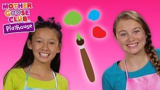 A rainbow game show where kids play with paint