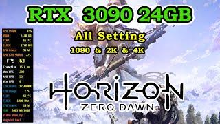 Horizon Zero Dawn RTX 3090 24GB All Setting FPS & Gameplay & Benchmark 1080P & 2K & 4K