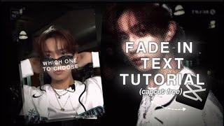 FADE IN TEXT tutorial (capcut FREE)