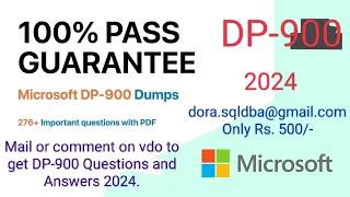 DP-900 Dump PDF 2024 | DP-900 Real Exam Questions and Answers | Microsoft Azure Data Fundamental