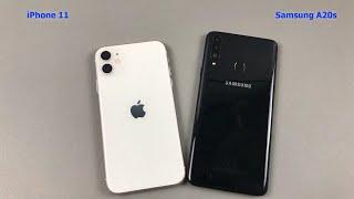 iPhone 11 vs Samsung A20s Speed Test, Test Display