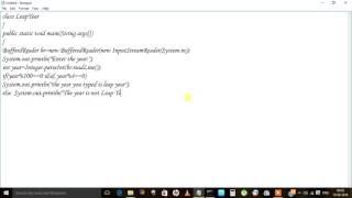 Java Program to check whether year is leap year or not