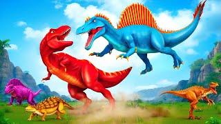 Epic Battle of Giant Red TREX vs Spinosaurus | Dinosaurs Fights | Jurassic World Wars 2024