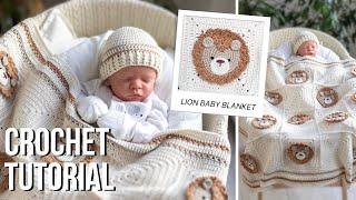 CUTE LION  Baby Blanket Crochet Pattern 