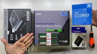 intel Core i5 12400 msi PRO H610M-G DDR4 Verbatim Vi550 S3 SSD Simple Desktop PC Build