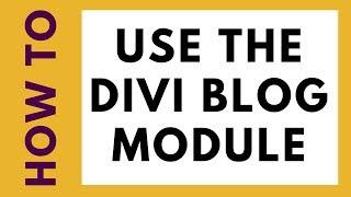 How to use the Divi blog module