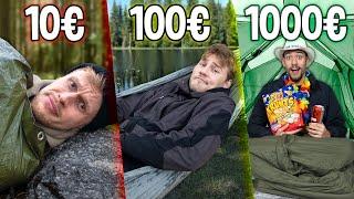 Yötä metsässä 10€, 100€ ja 1000€ budjetilla!