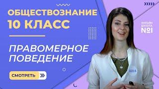 Правомерное поведение. Видеоурок 21. Обществознание 10 класс