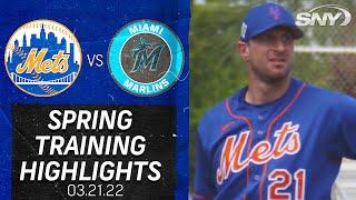 Mets vs Marlins Highlights: Max Scherzer fans 5 in first spring training appearance | Mets | SNY