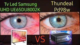 Test i porównanie projektora Led Thundeal Td98w i TV Led Samsung UHD 65