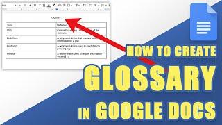 [TUTORIAL] How to CREATE a GLOSSARY in GOOGLE DOCS