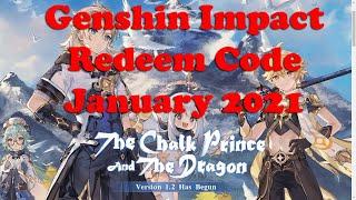 Genshin Impact Redeem Code January 2021