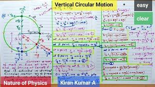 Vertical Circular Motion class 11 physics l Derivation deconcept motion in vertical circular motion