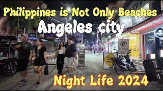 Angeles city NIGHT LIFE. Walking Street with Beautiful Ladies.