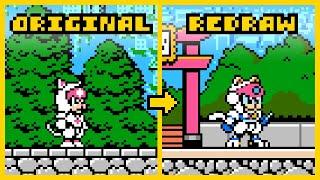 Redrawing an NES game! | Samurai Pizza Cats (Kyatto Ninden Teyandee)