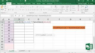 How to Count the Number of Values Below or Above Average in Excel