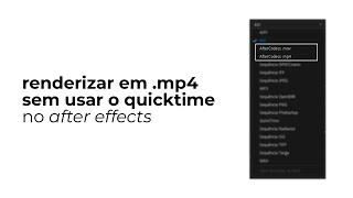 Como renderizar em MP4/H264 no After Effects sem o QuickTime