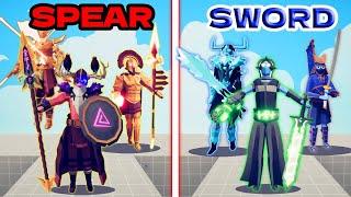 MEGA SPEAR TEAM VS MEGA SWORD TEAM | TABS - Totally Accurate Battle Simulator