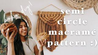 TUTORIAL ~ semi circle macrame with color | half moon color wall hanging | easy to follow