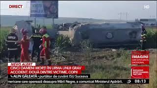 Cinci oameni, dintre care doi copii, au murit pe loc într-un accident, în Suceava
