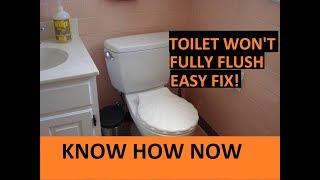 Toilet Not Clogged But Not Flushing Properly