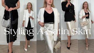 HOW TO STYLE A SATIN SKIRT: CLASSY AND ELEGANT SILK MIDI SKIRT OUTFIT IDEAS