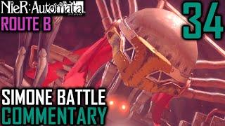 Nier Automata Walkthrough Part 34 - Simone Boss Battle Rematch & Extra Story Scenes (Route B)
