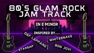 80's Glam Rock Guitar Jam Track - E Minor