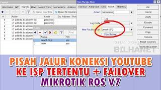 Pisah Routing Trafik YouTube ke ISP 2 Failover Netwatch di Mikrotik ROS V7