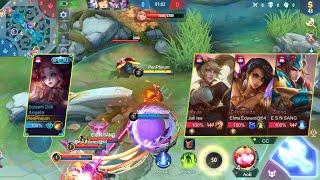 Angela VS Layla and Esmeralda and Zilong in Rank Game - Mobile Legends