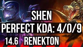 SHEN vs RENEKTON (TOP) | 4/0/9, 600+ games | EUW Grandmaster | 14.6