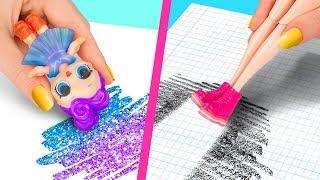 10 Weird Ways To Sneak Barbie Dolls Into Class / Clever Barbie Hacks And LOL Surprise Hacks