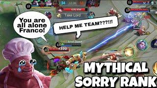 LOSING MY FRANCO MMR IN MYTHICAL GLORY  | WOLF XOTIC | MOBILE LEGENDS