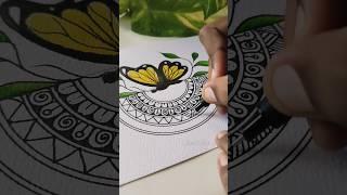 Draw with me  easy butterfly mandala art #art #shorts #butterflydrawing #satisfying #trending