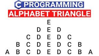 String Pyramid Pattern in C Language | C Program to Print Alphabet Pyramid Pattern | C Programs#50