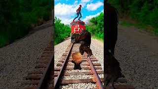 VFX train short video # train editing VFX # Ravi kishan ka editing VFX # train cartoon video