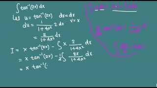 Integration of inverse tan (2x) (video 14/18)