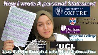 How To Write A Successful Personal Statement BEST TIPS || Got me Into All 5 Univeristies