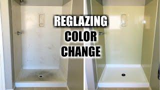 BATHTUB & SHOWER Reglazing | Refinishing a Bathtub and Shower in New Color | Before & After