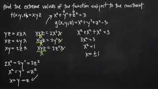 lagrange multipliers, three dimensions one constraint (KristaKingMath)