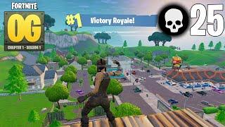 25 Elimination Solo Vs Squads Win Gameplay (Fortnite OG Chapter 1 Season 1)