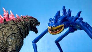 EVOLVED GODZILLA VS SHIN SONIC Stop Motion battle