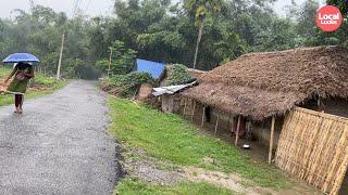 Rainy Day Remote Village Walk Exploring Small Village Houses