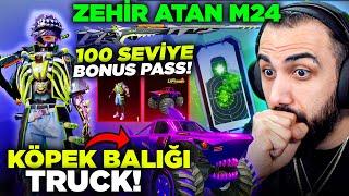 YENİ 100 SEVİYE BONUS PASS GELDİ!  ZEHİR VURAN M24 VE KÖPEK BALIĞI TRUCK EFSANE! | PUBG MOBILE